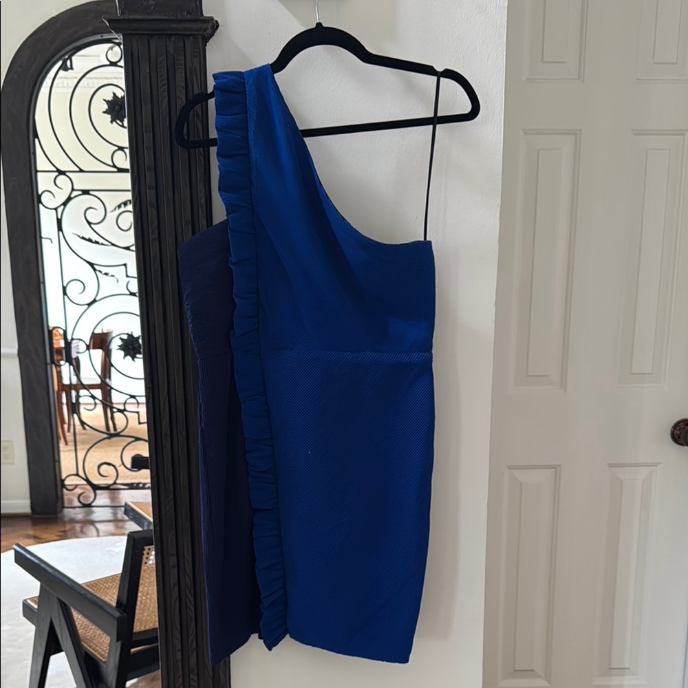 Sandro Blue One Shoulder Dress